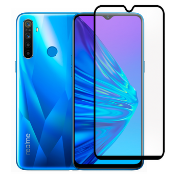 Защитное стекло для телефона Realme 5 противоударное полноэкранное на реалми 5 черное 0038263 фото