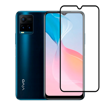 Защитное стекло для телефона Vivo Y21S противоударное полноэкранное на виво у21с черное 0038805 фото