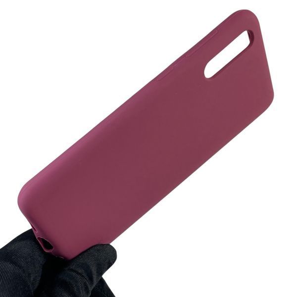 Чехол для Samsung Galaxy A50s (SM-A507F) силиконовый с микрофиброй нескользящий на самсунг а50с бордовый 0031998 фото
