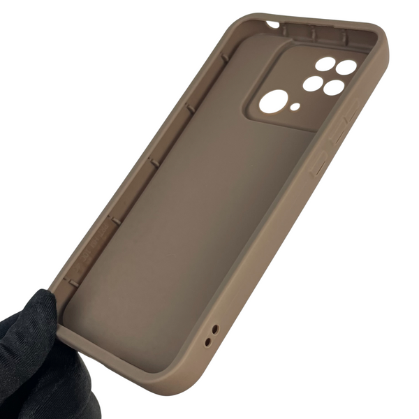 Чехол силиконовый Soft Touch с 3D принтом Майнкрафт для Xiaomi Poco C40 коричневый (Полная защита камеры) 0041408 фото