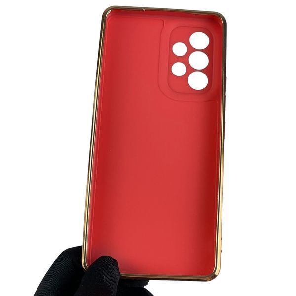 Чохол для Samsung Galaxy A53 SM-A536E глянсовий із золотою окантовкою із захистом камери на самсунг а53 червоний 0000018 фото
