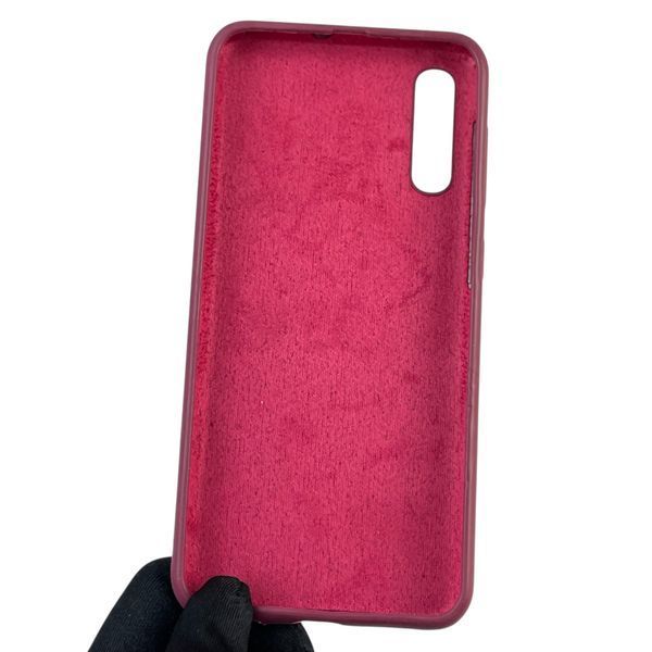 Чехол для Samsung Galaxy A50s (SM-A507F) силиконовый с микрофиброй нескользящий на самсунг а50с бордовый 0031998 фото