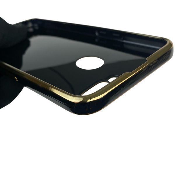 Чехол для OPPO A12 с кольцом MagSafe с золотой окантовкой на оппо а12 черный gs1 0021299 фото