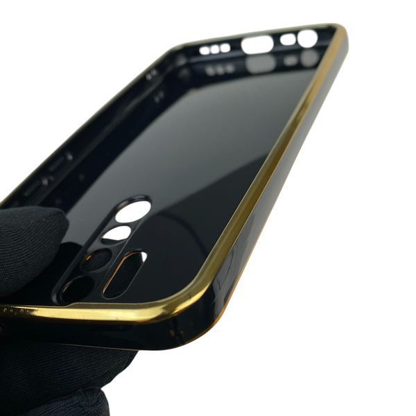 Чохол для Xiaomi Redmi 9 з кільцем MagSafe із золотою окантовкою на сяомі редмі 9 чорний gs1 0021697 фото
