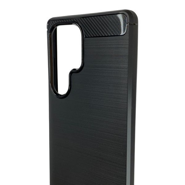 Чохол для телефона Samsung Galaxy S25 Ultra (SM-S938B) карбоновий протиударний з високими бортами чорний 0052238 фото