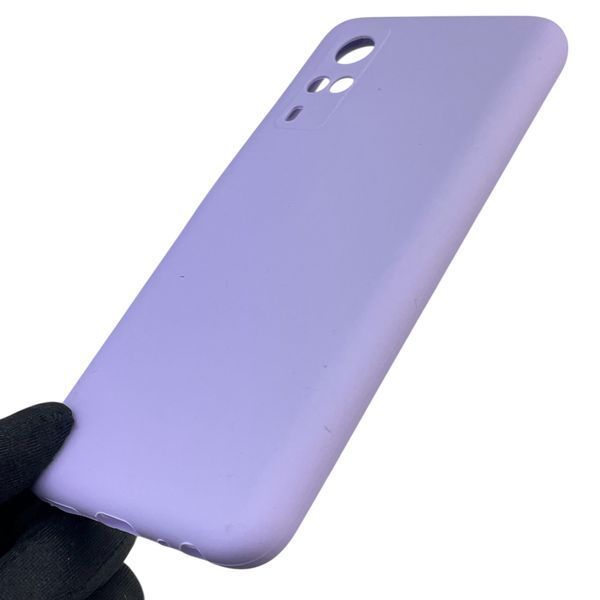 Чохол для Vivo Y53S силіконовий з мікрофіброю нековзний на віво у53с бузковий 0032405 фото