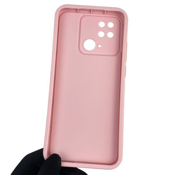 Чехол силиконовый оригинальный Soft Touch с 3D принтом злой котик для Xiaomi Redmi 10C розовый (Полная защита камеры) 0046636 фото