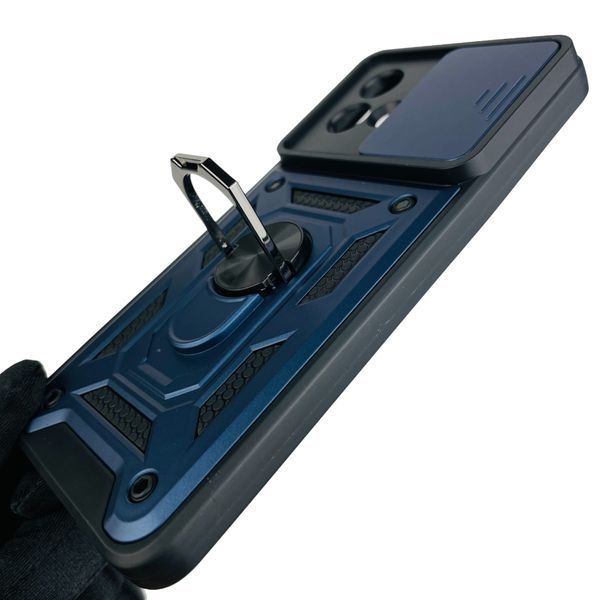 Чехол для Motorola Moto G84 PAYM0011RS бронированный с кольцом со шторкой на моторола г84 тёмно-синий 0001666 фото