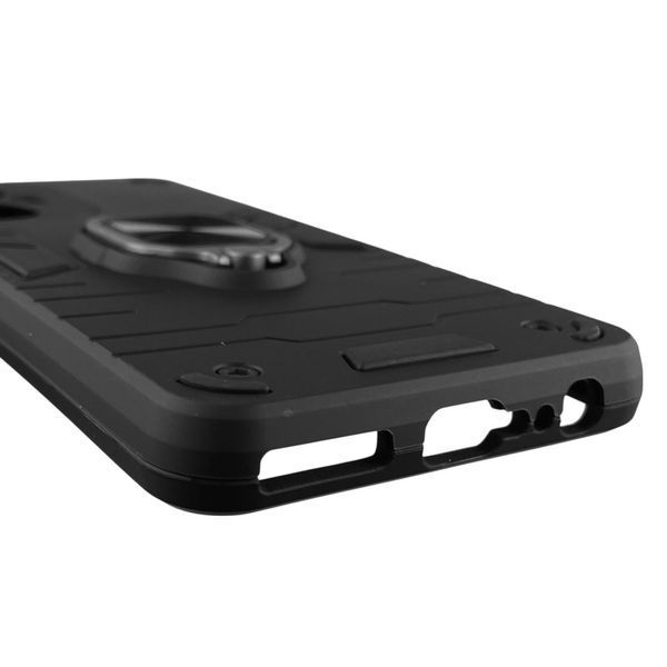 Чохол для телефона Tecno Camon 19 Pro (CI8n) броньований з магнітним кільцем-тримачем на техно камон 19 про чорний 0025742 фото
