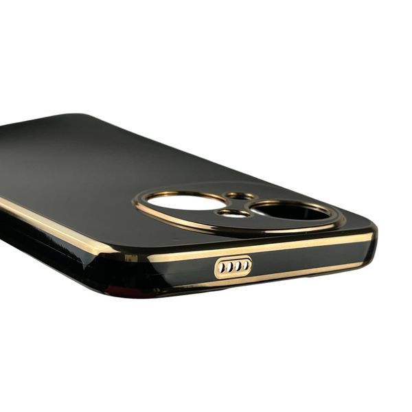 Чехол для Tecno Spark Go 1 (KL4) женский с золотой окантовкой с защитой камеры на техно спарк го 1 чёрный 0013278 фото