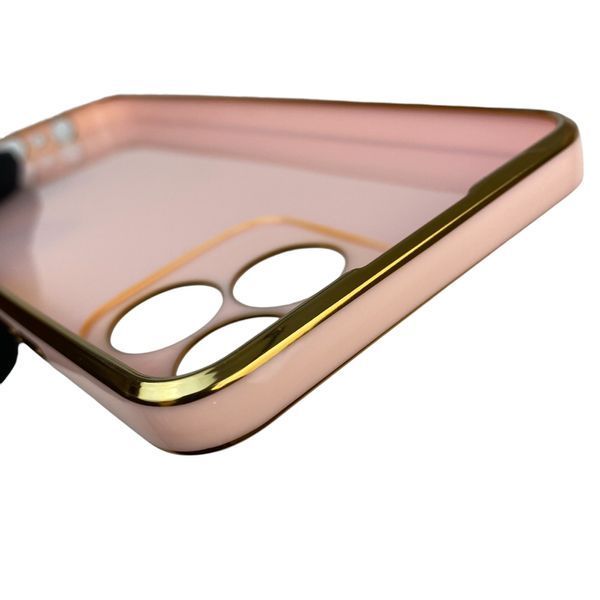 Чохол для Realme C53 з кільцем-підставкою із золотою окантовкою на реалмі с53 пудровий gs1 0020523 фото