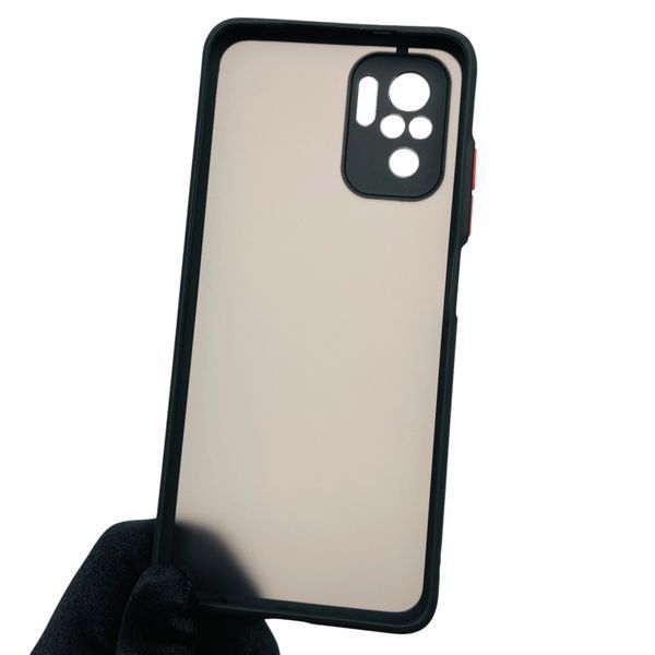 Чохол для Xiaomi Redmi Note 10S протиударний матовий з високими бортами з захистом камери на сяомі редмі нот 10с чорний 0000318 фото