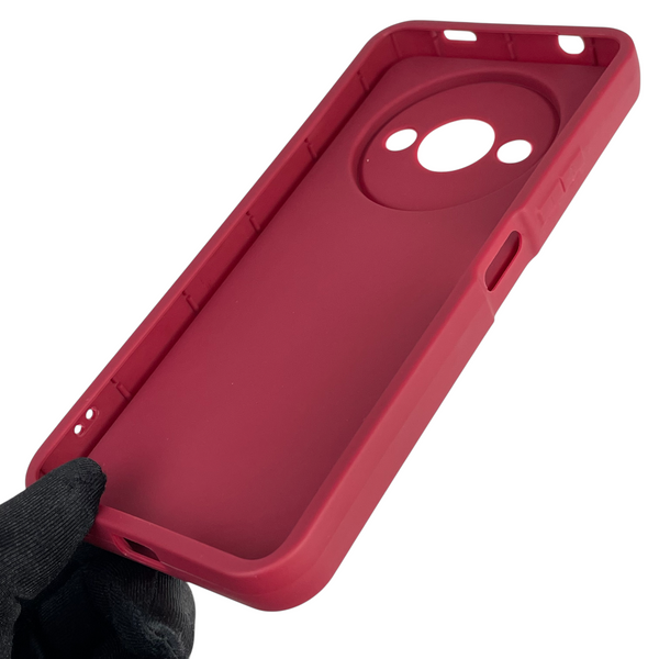 Чехол силиконовый Soft Touch с 3D принтом Майнкрафт для Xiaomi Redmi A3 бордовый (Полная защита камеры) 0041520 фото