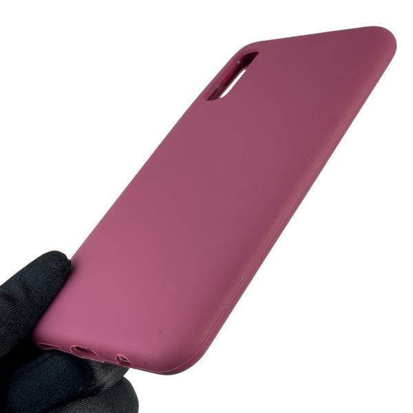 Чехол для Samsung Galaxy A50s (SM-A507F) силиконовый с микрофиброй нескользящий на самсунг а50с бордовый 0031998 фото
