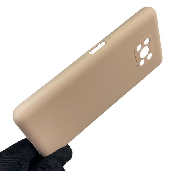 Чохол для Xiaomi Poco X3 Pro силіконовий з мікрофіброю нековзний на сяомі поко х3 про пудровий 0032530 фото