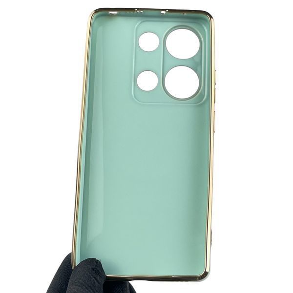 Чохол для Xiaomi POCO M6 Pro 4G жіночий із золотою окантовкою із захистом камери на сяомі поко м6 про 4г м'ятний 0012220 фото