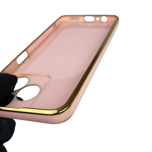 Чохол для Realme C53 з кільцем-підставкою із золотою окантовкою на реалмі с53 пудровий gs1 0020523 фото