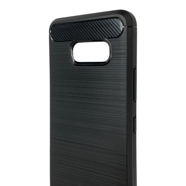 Чехол для телефона LG V50S ThinQ карбоновый противоударный с высокими бортами черный 0051829 фото