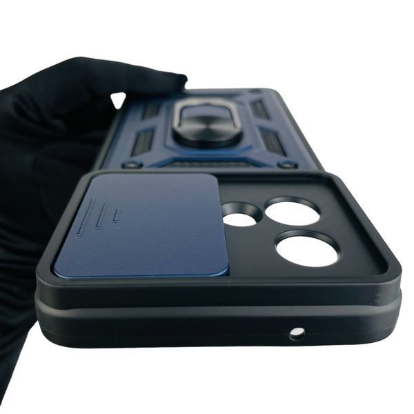 Чехол для Motorola Moto G84 PAYM0011RS бронированный с кольцом со шторкой на моторола г84 тёмно-синий 0001666 фото