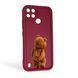 Чохол силіконовий Soft Touch з 3D принтом кумедний тед ведмідик для Realme C21Y бордовий (Повний захист камери) 0049166 фото 1