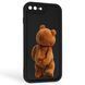 Чехол силиконовый Soft Touch с 3D принтом смешного теда мишки для Apple iPhone 8 Plus черный (Полная защита камеры) 0049436 фото 1