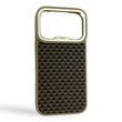Чехол Kajsa Glamorous Pyramid для iPhone 17 Pro золотистый Desert Gold (MagSafe, металлическое кольцо камеры, премиум)
