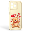 Чохол силіконовий оригінальний Soft Touch з 3D принтом милий ведмедик для Realme Note 50 молочний (Повний захист камери)