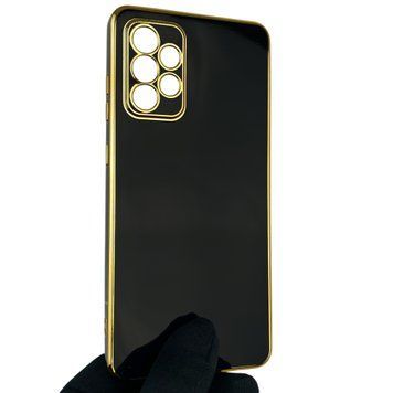 Чехол для Samsung Galaxy A72 SM-A725F с защитой камеры с золотой окантовкой на самсунг а72 черный gs1 0019787 фото