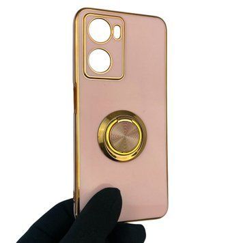 Чехол для OPPO A57 4G с кольцом-подставкой с золотой окантовкой на оппо а57 пудровый gs1 0021005 фото