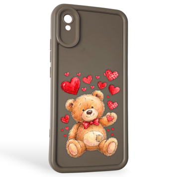 Чехол силиконовый оригинальный Soft Touch с 3D принтом милый мишка для Xiaomi Redmi 9A коричневый (Полная защита камеры) 0043715 фото
