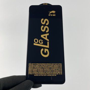 Захисне скло для телефону OPPO Reno 7 протиударне повноекранне на оппо рено 7 чорне 0000974 фото