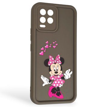 Чехол силиконовый Soft Touch с 3D принтом волшебной минни маус для Realme 8 Pro коричневый (Полная защита камеры) 0050418 фото