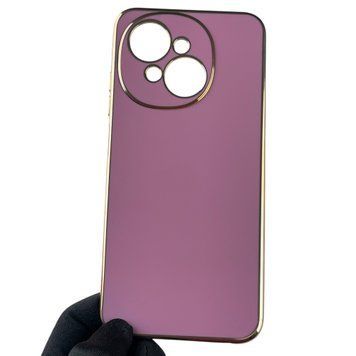 Чехол для Tecno Spark Go 1 (KL4) женский с золотой окантовкой с защитой камеры на техно спарк го 1 черничный 0013279 фото
