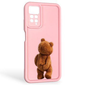 Чехол силиконовый оригинальный Soft Touch с 3D принтом смешного теда мишки для Xiaomi Redmi Note 11 Pro розовый (Полная защита камеры) 0049009 фото