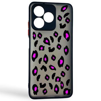 Чохол для телефона Realme Note 50 с 3D принтом патерн леопард плями із захистом камери чорний 0059337 фото