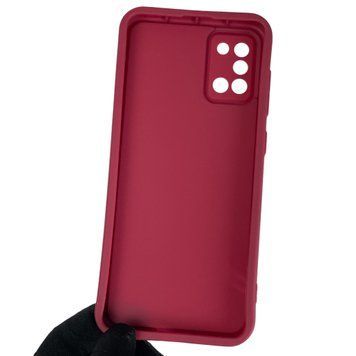 Чехол силиконовый Soft Touch с 3D принтом злой котик для Samsung Galaxy A31 (SM-A315F) бордовый (Полная защита камеры) 0046995 фото