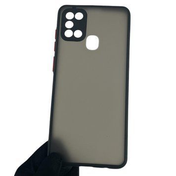 Чохол для Samsung Galaxy A21s (SM-A217F) матовий з високими бортами з захистом камери на самсунг а21с чорний 0012119 фото