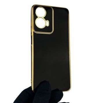 Чехол для Motorola E14 с защитой камеры с золотой окантовкой на моторола е14 черный gs1 0020080 фото