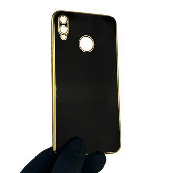 Чехол для Huawei Honor 8X JSN-L21 глянцевый с защитой камеры с золотой окантовкой на хуавей хонор 8х черный gs1 0019500 фото