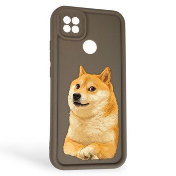 Чехол силиконовый оригинальный Soft Touch с 3D принтом мема сибу для Xiaomi Redmi 10A коричневый (Полная защита камеры) 0047823 фото