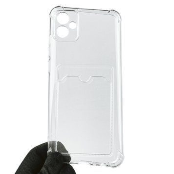 Чехол для Samsung Galaxy A04e SM-A042F с бронь углами с карманом для карточек k-pop на самсунг а04е прозрачный 0000269 фото