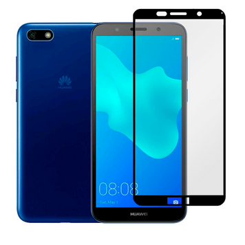Захисне скло для телефона Huawei Y5 2018 протиударне повноекранне на хуавей у5 2018 чорне 0038174 фото