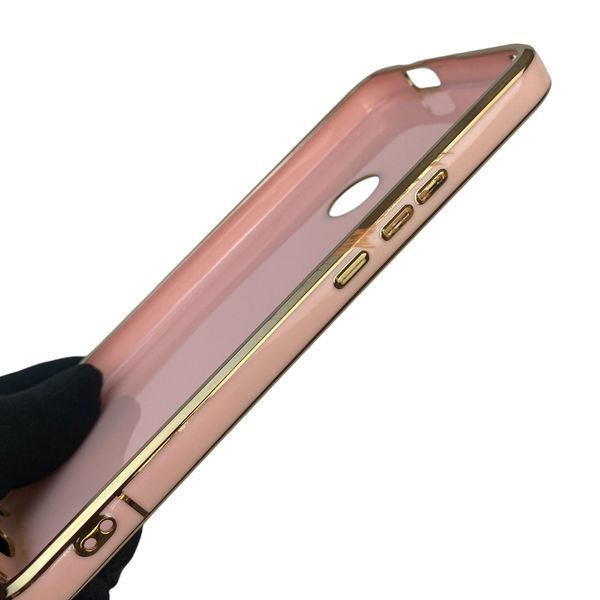 Чехол для Huawei Y9 Prime 2019 STK-L21 с кольцом-подставкой с золотой окантовкой хуавей у9 прайм 2019 пудровый gs1 0020940 фото