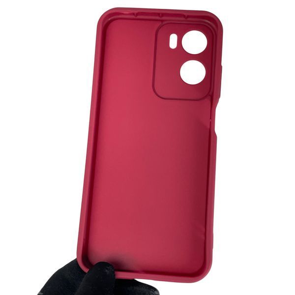 Чехол силиконовый Soft Touch с 3D принтом милый мишка для Motorola E15 бордовый (Полная защита камеры) 0044882 фото
