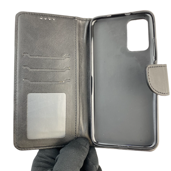Чехол-книжка для телефона Xiaomi Poco M3 кожанная с магнитной застежкой на сяоми поко м3 черна 0025367 фото