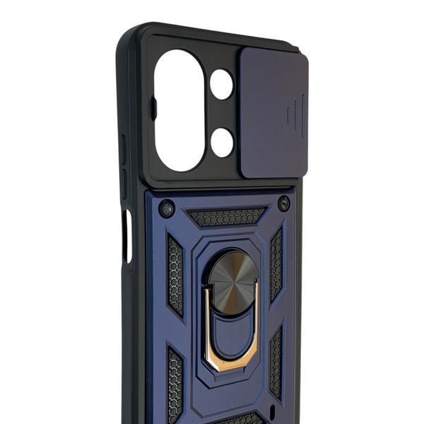 Чехол противоударный для Xiaomi Redmi 15C EU с магнитной пластиной со шторкой на камере синий 0050868 фото