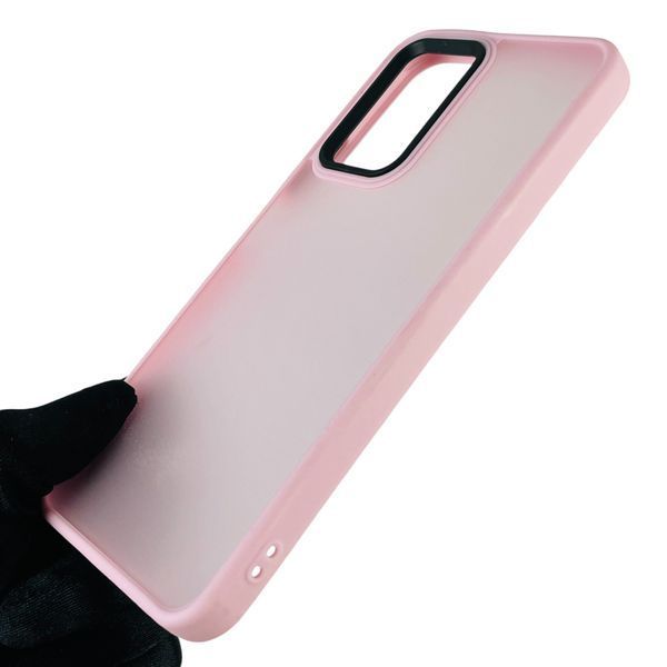 Чохол для OPPO A17k протиударний матовий напівпрозорий з високими бортами на оппо а17к рожевий 0000219 фото