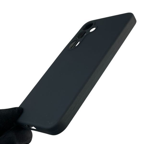 Чехол для Samsung Galaxy S24 FE (SM-S721B) силиконовый с микрофиброй нескользящий на самсунг с24 фе черный 0032197 фото