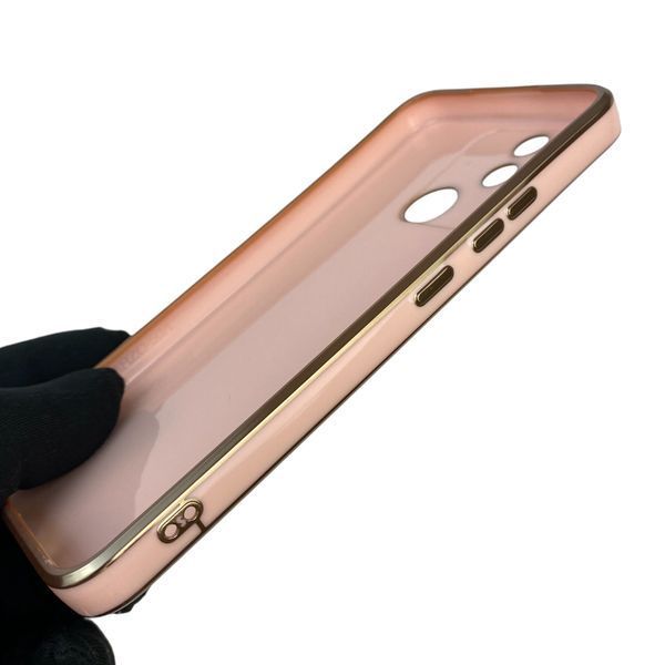 Чехол для Realme Narzo 50A с защитой камеры с золотой окантовкой на реалми нарзо 50а пудровый gs1 0019654 фото