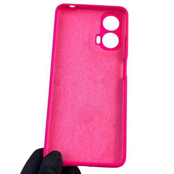 Чохол для Motorola E14 силіконовий з мікрофіброю нековзний на моторола е14 малиновий 0031694 фото